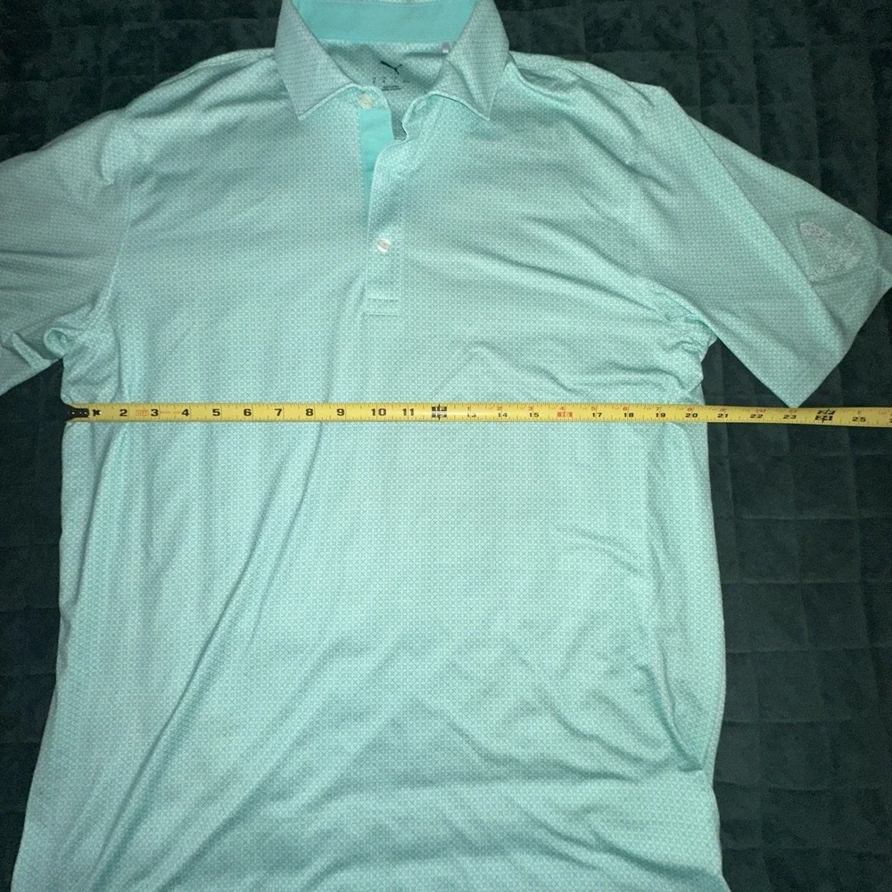 Puma Mens Short Sleeve Polo Shirt Medium (M) Teal Golf Prep